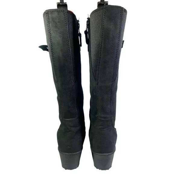 Eddie Bauer Lodge Wedge Waterproof Insulated Boot Women size 8.5 Black Leather - Picture 4 of 11